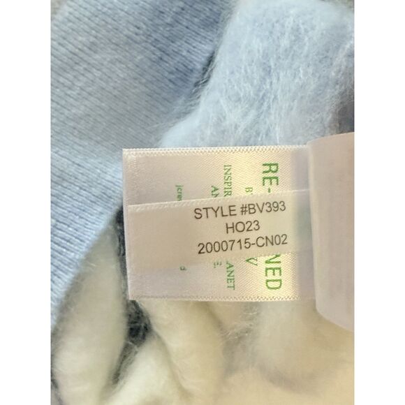 J.Crew Brushed Cashmere Relaxed Crewneck Sweater Striped Blue Ivory Grey Prep XS - Picture 13 of 15